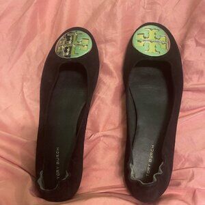 Tory Burch Claire Ballet Flats Black Suede